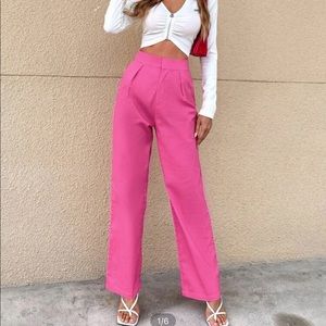 Pink linen pants